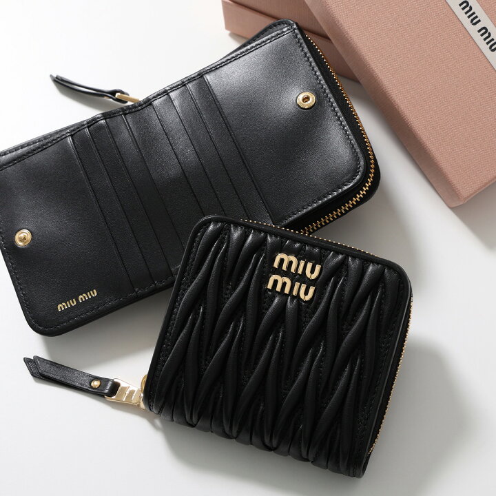 楽天市場】MIUMIU ミュウミュウ 二つ折り財布 MATELASSE マテラッセ  