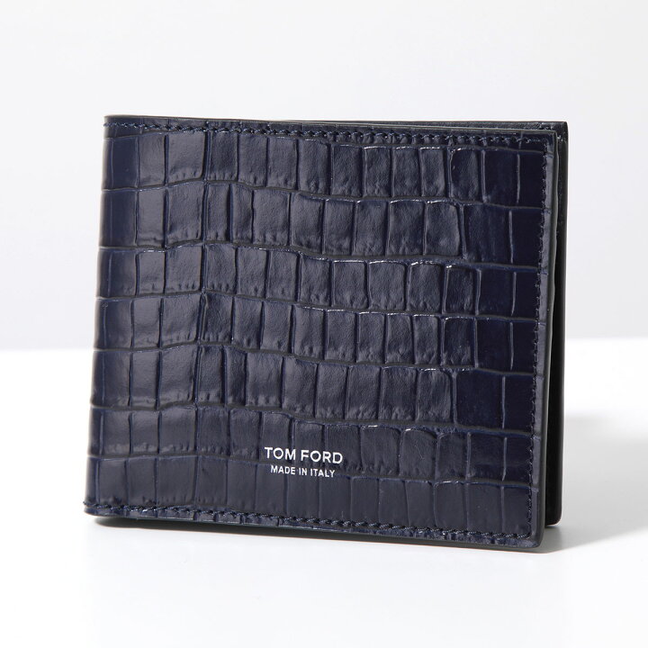 TOM FORD ブラックレザー 二つ折り財布