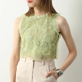 Sister Jane シスタージェーン トップス Harmony Tulle Top TOD094 レディース ノースリーブ ブラウス 花柄 フラワー ビーズ チュール Pickle-Green【po_fifth】