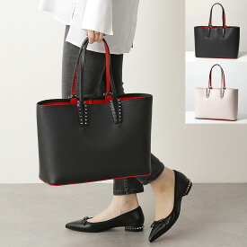 Christian Louboutin クリスチャンルブタン 3205219 Cabata Small Tote Bag カバタ レザー トートバッグ ポーチ付き スタッズ装飾 鞄 カラー2色 レディース