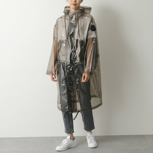 MONCLER モンクレール 1C71840 C0479 ACAJOU レインコート ロングコート ジャケット 半透明 フーデッド ビッグロゴ 225 レディース