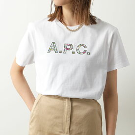 APC A.P.C. アーペーセー Tシャツ Floral COFDW F26241 レディース 半袖 カットソー ロゴT 刺繍 フラワー クルーネック AAB/BLANC