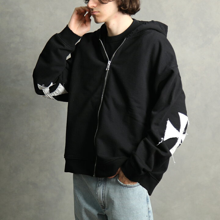 楽天市場】ASKYURSELF アスクユアセルフ パーカー CROSS PATCH ZIP 