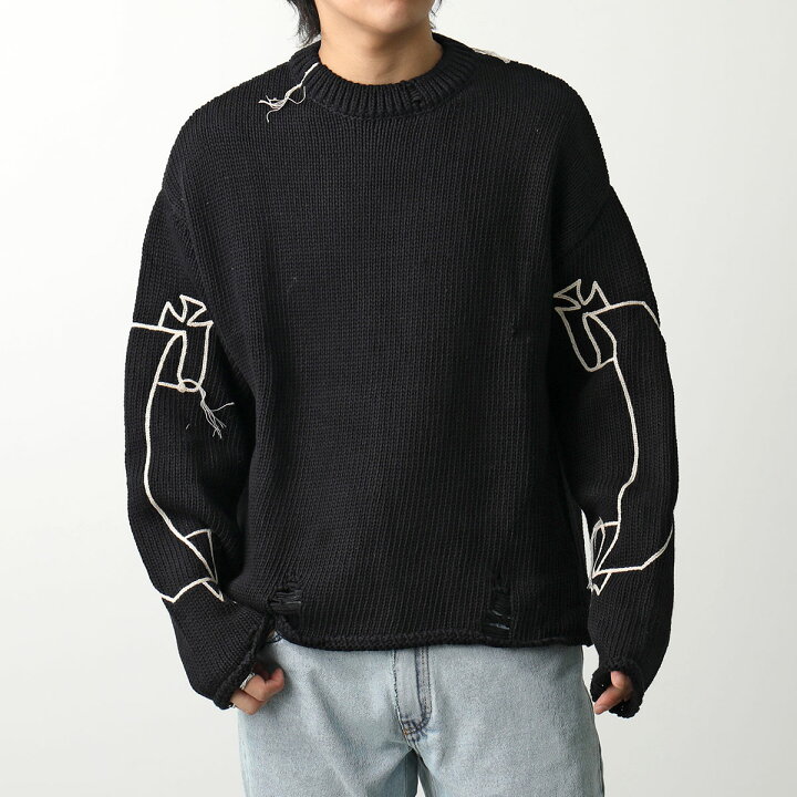 楽天市場】ASKYURSELF アスクユアセルフ ニット REPAIRED BANNED KNIT 