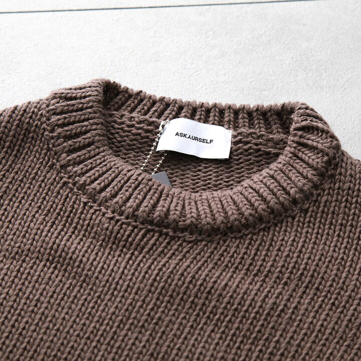 楽天市場】ASKYURSELF アスクユアセルフ ニット CHUNKY CROSS KNIT 