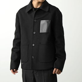 LOEWE ロエベ ジャケット WORKWEAR JACKET ワークウェア H526Y03WBE メンズ アナグラム 胸ポケット カシミヤ混ウール 長袖 1100/BLACK