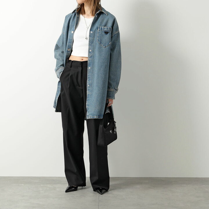 楽天市場】PRADA プラダ デニム シャツ GFC036 13Z6 レディース  