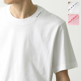 MARNI マルニ Tシャツ【1枚単品】THJE0211X2 UTCZ68 メンズ 半袖 カットソー クルーネック ロゴ刺繍 コットン カラー3色