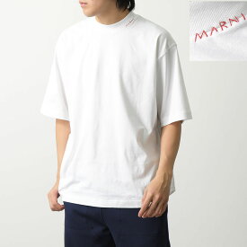 MARNI マルニ Tシャツ【1枚単品】HUMU0223X3 UTCZ68 メンズ 半袖 クルーネック コットン カットソー ロゴ 刺繍 00W01/LILY-WHITE