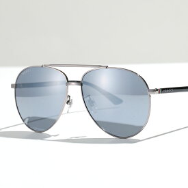 GUCCI グッチ サングラス GG0043SA メンズ ティアドロップ型 アジアンフィット メガネ 眼鏡 ロゴ アイウェア 001/RUTHENIUM-BLACK-SILVER
