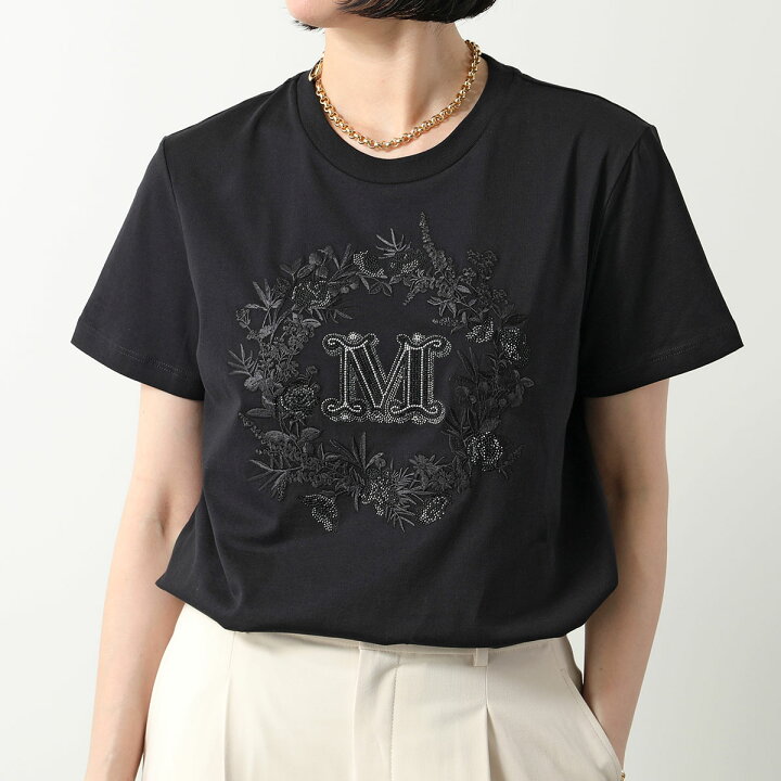 マックスマーラ ロゴプリントTシャツ エクル