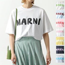 MARNI マルニ Tシャツ THJET49EPH USCS11 レディース マルニレタリングプリント ミドルスリーブ クルーネック オーバーサイズ 半袖 カットソー ロゴT カラー8色