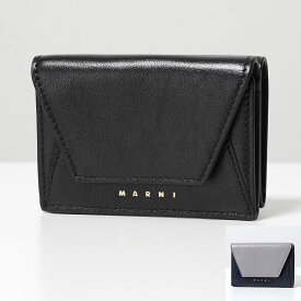 MARNI マルニ 三つ折り財布 PFMO0056U1 P2644 メンズ レザー スモール ミニ財布 豆財布 ロゴ カラー2色