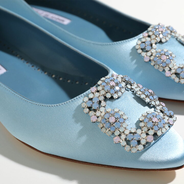 中古】マノロブラニク MANOLO BLAHNIK ハンギシ パンプス フラット  