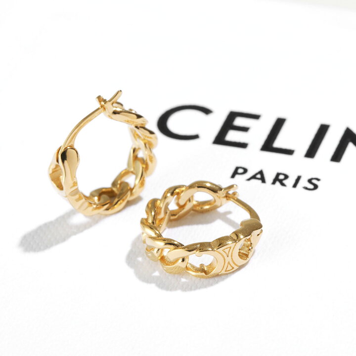 楽天市場】CELINE セリーヌ フープピアス Small Gourmette Hoops  
