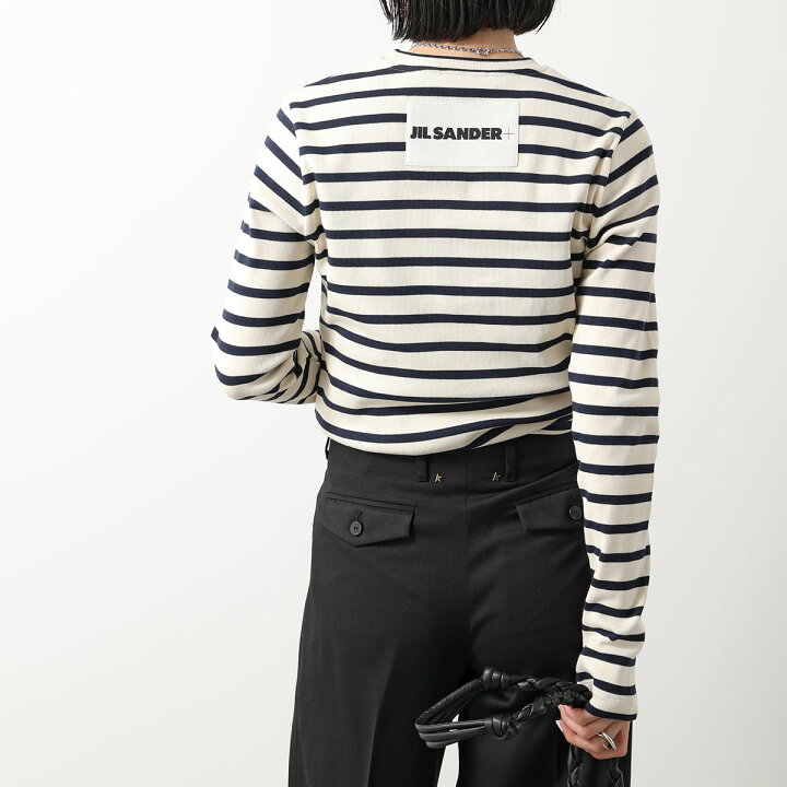 ジルサンダー長袖カットソー【XS】黒ボーダー定番シンプルロゴ高級 