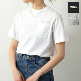 MARNI KIDS マルニ キッズ 半袖 Tシャツ M01064 M00NE レディース ガールズ ロゴパッチ 胸ポケット コットン クルーネック カラー3色