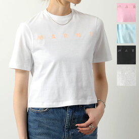 MARNI KIDS マルニ キッズ Tシャツ M01027 M00NE レディース ガールズ クロップド丈 半袖 カットソー ロゴT ラメロゴ クルーネック コットン カラー5色