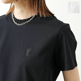 ami paris アミパリス Tシャツ UTS003.724 レディース 半袖 クルーネック カットソー ハートロゴ 刺繍 コットン カラー2色