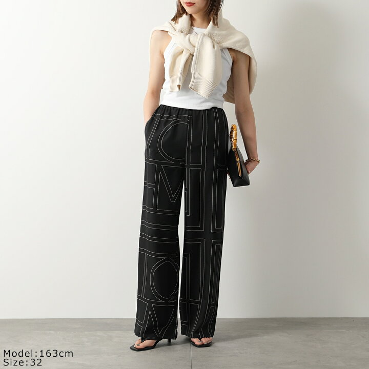 楽天市場】Toteme トーテム ワイドパンツ MONOGRAM PAJAMA PANTS 213 