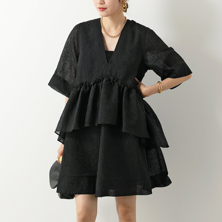 楽天市場】GANNI ガニー ワンピース Crinkled Georgette Flounce Mini 