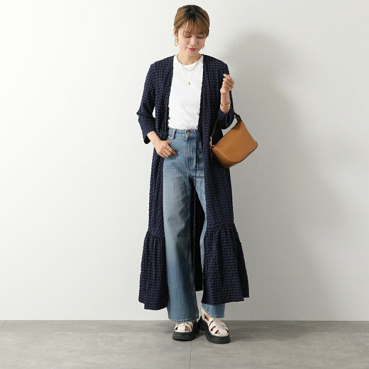 楽天市場】GANNI ガニー ワンピース Stretch Seersucker Gathered Midi 
