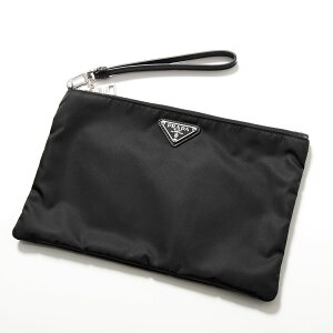 PRADA 2NE062 クロコ型押しレザー ポーチ RFID 黒 プラダ(PRADA 