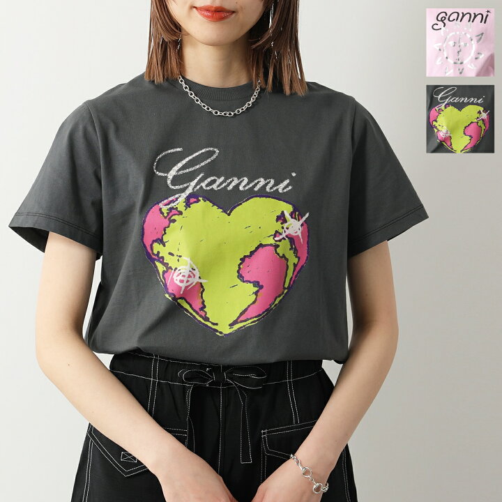 楽天市場】GANNI ガニー 半袖 Tシャツ Basic Jersey Sun Heart Relaxed  