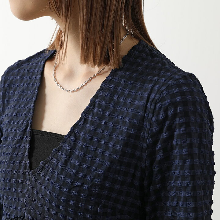 楽天市場】GANNI ガニー ブラウス Stretch Seersucker V-neck Peplum 