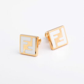 FENDI フェンディ ピアス FOREVER フォーエバー 8AH640 TL9 レディース スタッド型 ブラス FFロゴ アクセサリー F0A47/GOLD+WHITE