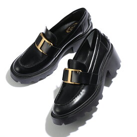 TODS トッズ ローファー XXW08D0EU50SHA レディース レザー T TIMELESS Tタイムレス ヒールローファー シューズ 靴 B999/NERO【箱B】【po_fifth】