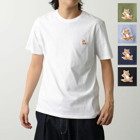 MAISON KITSUNE メゾンキツネ Tシャツ LM00110KJ0008 メンズ 半袖 カットソー チラックスフォックス 刺繍パッチ ロゴT コットン クルーネック カラー5色