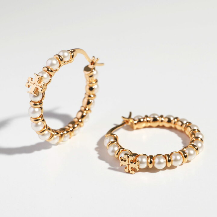 楽天市場】TORY BURCH トリーバーチ フープピアス Kira Pearl Hoop 