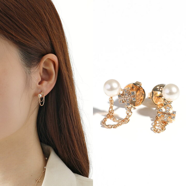 楽天市場】TORY BURCH トリーバーチ ピアス Kira Pearl Chain キラ 