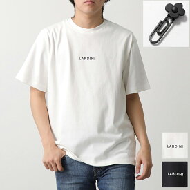 LARDINI ラルディーニ Tシャツ EQLTMC70 EQ62080 メンズ ブートニエール付き 半袖 カットソー クルーネック ロゴ コットン カラー2色