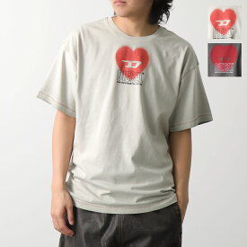 DIESEL ディーゼル Tシャツ T-Buxt-N4 A13395 0AMDA メンズ 半袖 カットソー ロゴT コットン ハート クルーネック カラー2色