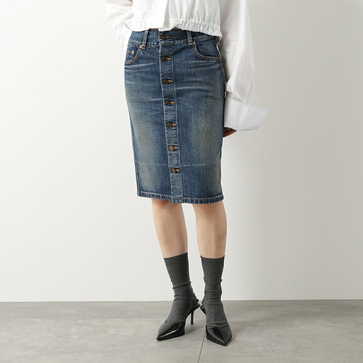 楽天市場】SAINT LAURENT サンローラン デニムスカート 663874 Y945Q  