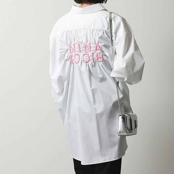 楽天市場 Nina Ricci ニナリッチ ect0011l0333 T0011 Pl0333 シャツワンピース チュニック 長袖 立体ロゴ刺繍 ボタンダウン M2440 レディース インポートセレクト Musee