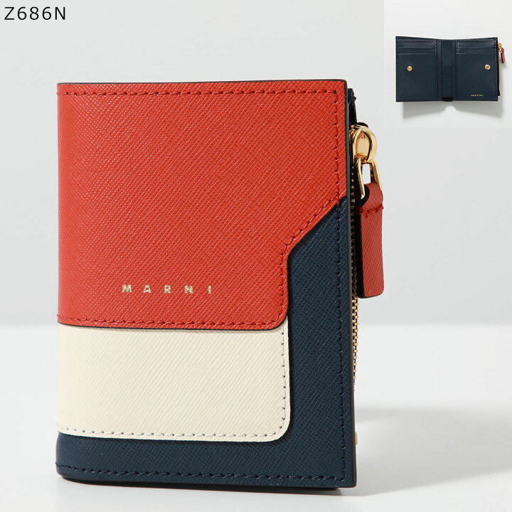 楽天市場】MARNI マルニ 二つ折り財布 PFMO0054U1 LV520 レディース  