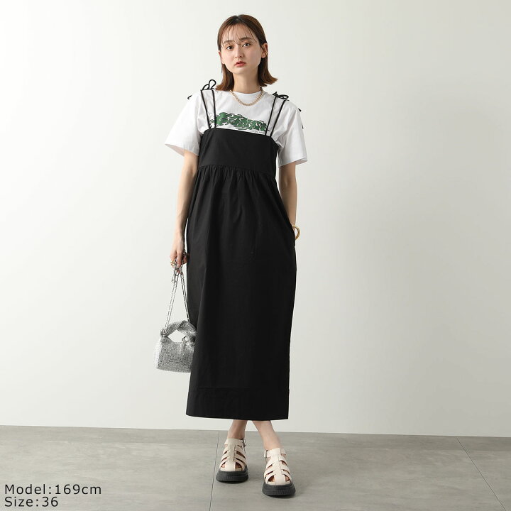 楽天市場】GANNI ガニー ワンピース Cotton Poplin String Midi Dress 