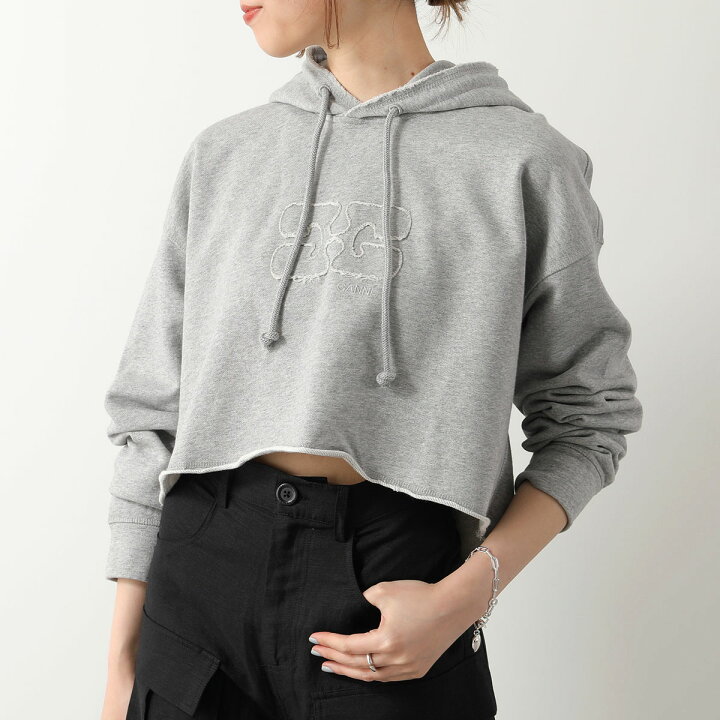 楽天市場】GANNI ガニー パーカー Isoli Cropped Oversized Hoodie 