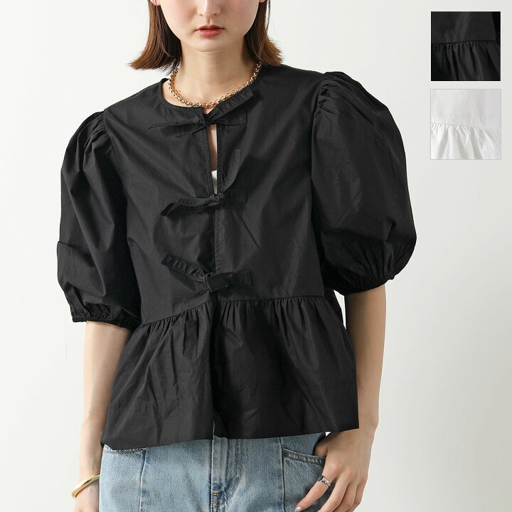 楽天市場】GANNI ガニー ブラウス Cotton Poplin Peplum Blouse F7364  