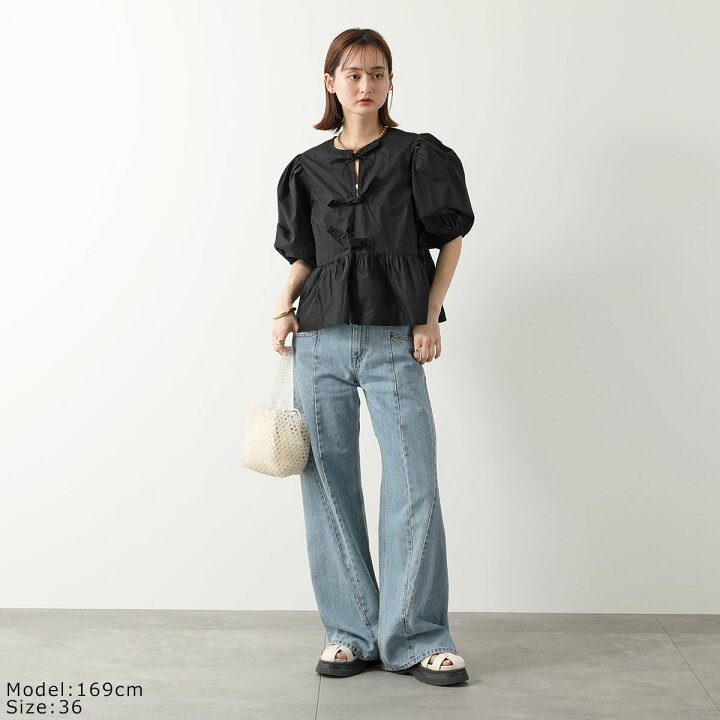 楽天市場】GANNI ガニー ブラウス Cotton Poplin Peplum Blouse F7364  