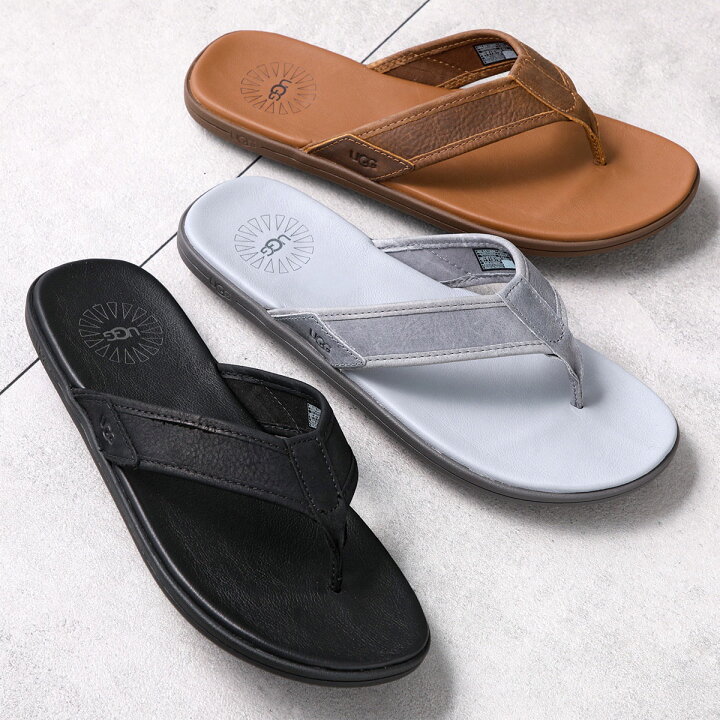UGG アグ レザーサンダル トングサンダル ネイビー メンズ 27cm 本革 