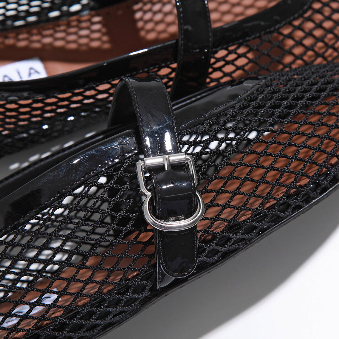 ALAIA アライア バレエシューズ BALLERINA STRAP AA3A029TK007 レディース フラットシューズ メリージェーンシューズ メッシュ 靴 カラー2色 - メイン画像 15