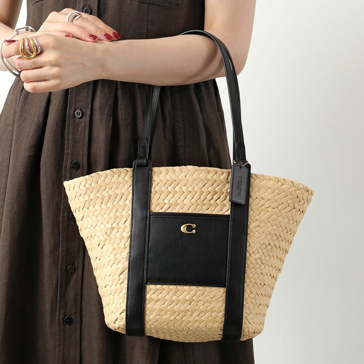 楽天市場】COACH コーチ かごバッグ SM STRAW PTOTE CQ788 レディース  