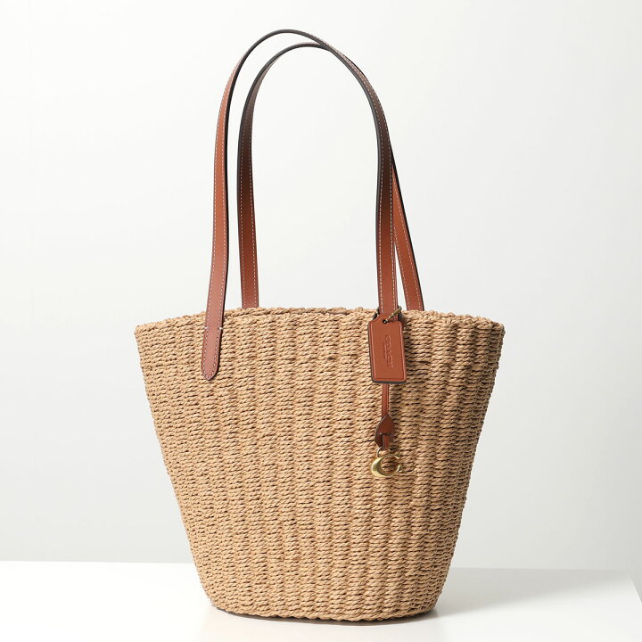 楽天市場】COACH コーチ かごバッグ SM STRAW TOTE CQ785 レディース 