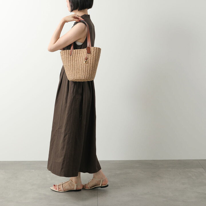 楽天市場】COACH コーチ かごバッグ SM STRAW TOTE CQ785 レディース 