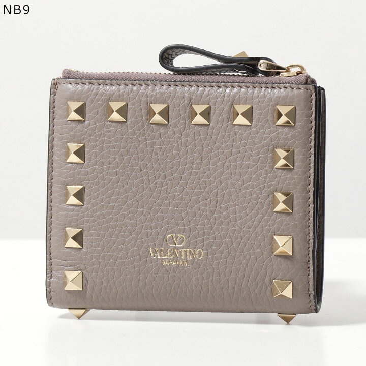 Valentino ロックスタッズ コンパクトウォレット 二つ折 財布 WW2P0W06 