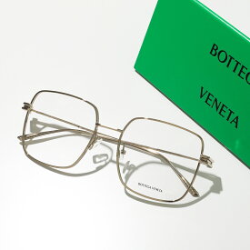 BOTTEGA VENETA ボッテガヴェネタ メガネ BV1049O レディース スクエア型 メタル めがね 伊達メガネ アイウェア 002/GOLD-GOLD-TRANSPARENT